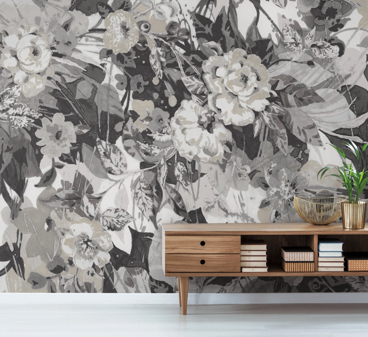 Shop Pop Floral Mural in Neutral Multi from the Murals Resource Library ...