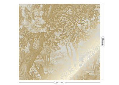 product image for Gold Metallic Wall Mural No. 1 Engraved Landscapes in Sand 59