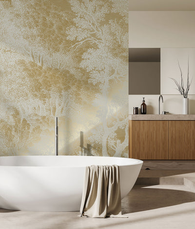 product image for Gold Metallic Wall Mural No. 3 Engraved Landscapes in Sand 93