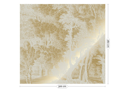 product image for Gold Metallic Wall Mural No. 3 Engraved Landscapes in Sand 76