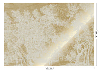 product image for Gold Metallic Wall Mural No. 3 Engraved Landscapes in Sand 4