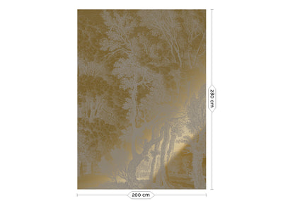 product image for Gold Metallic Wall Mural No. 3 Engraved Landscapes in Grey 58