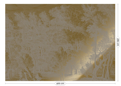 product image for Gold Metallic Wall Mural No. 3 Engraved Landscapes in Grey 6