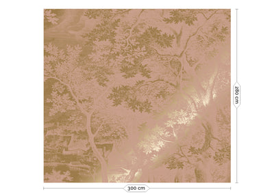 product image for Gold Metallic Wall Mural No. 4 Engraved Landscapes in Nude 91