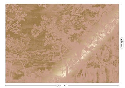 product image for Gold Metallic Wall Mural No. 4 Engraved Landscapes in Nude 50