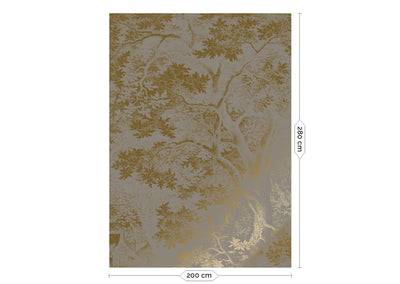 product image for Gold Metallic Wall Mural No. 4 Engraved Landscapes in Grey 66