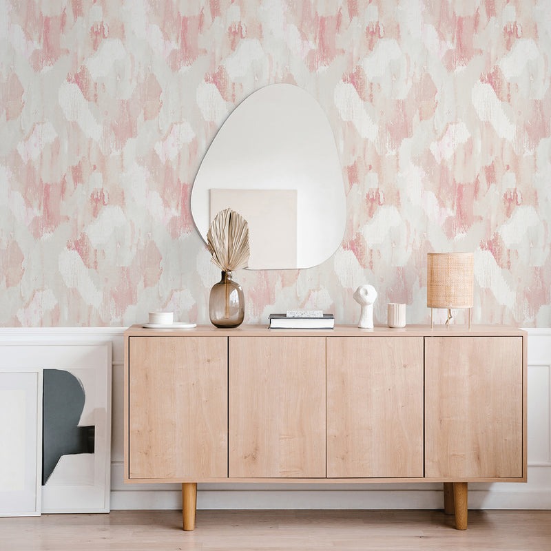 media image for Mahi Blush Abstract Wallpaper from the Scott Living II Collection by Brewster Home Fashions 230