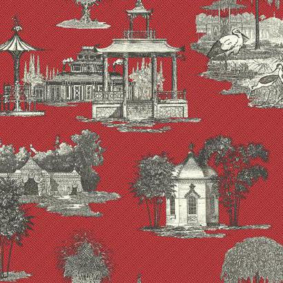 media image for Mandarin Dream Wallpaper in Red by Ashford House for York Wallcoverings 223