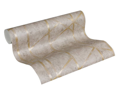 product image for Merida Deco Wallpaper in Beige and Gold by BD Wall 36