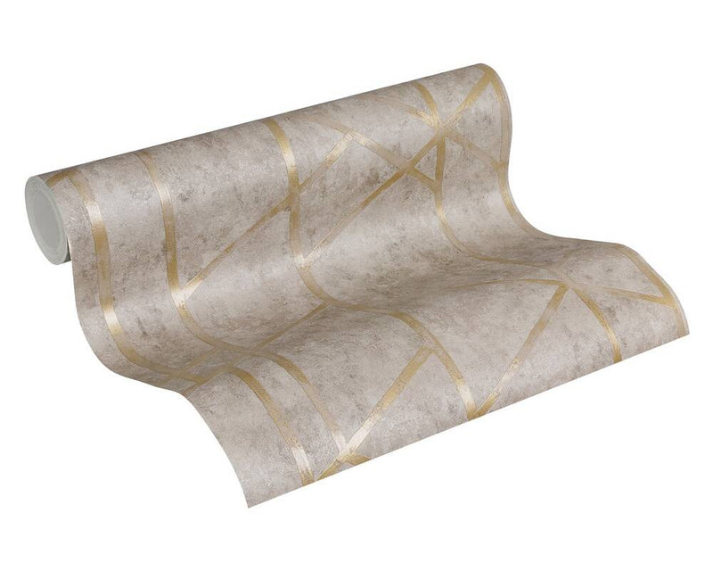 media image for Merida Deco Wallpaper in Beige and Gold by BD Wall 223