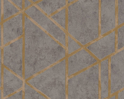product image of Merida Deco Wallpaper in Grey and Gold by BD Wall 553