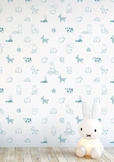 product image for Miffy Animals Kids Wallpaper in Blue by KEK Amsterdam 11