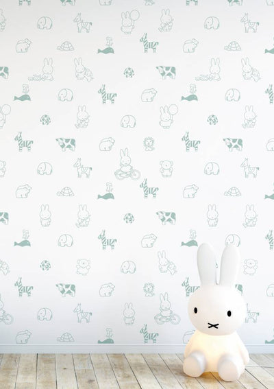 product image of Miffy Animals Kids Wallpaper in Green by KEK Amsterdam 512