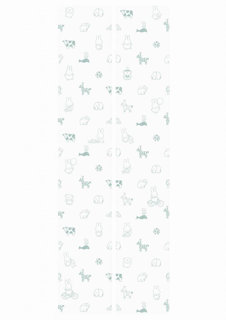 media image for Miffy Animals Kids Wallpaper in Green by KEK Amsterdam 262