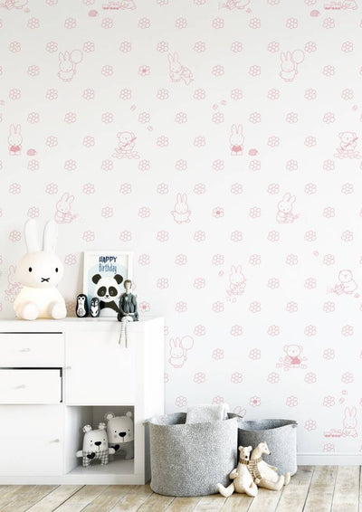 product image of Miffy Flowers Kids Wallpaper in Pink by KEK Amsterdam 528