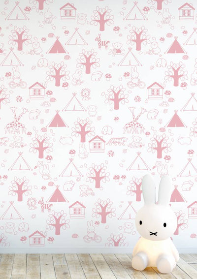 product image of Miffy Outdoor Fun Kids Wallpaper in Pink by KEK Amsterdam 544