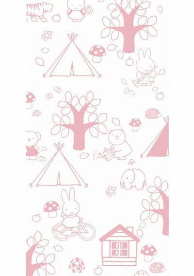 product image for Miffy Outdoor Fun Kids Wallpaper in Pink by KEK Amsterdam 73