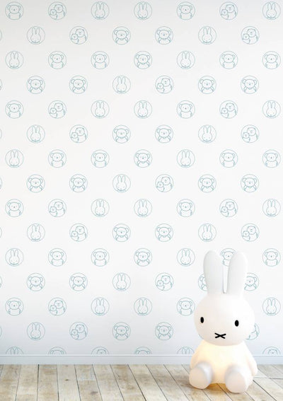 product image for Miffy Potraits Kids Wallpaper in Blue by KEK Amsterdam 96