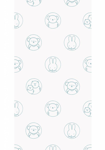 product image for Miffy Potraits Kids Wallpaper in Blue by KEK Amsterdam 57