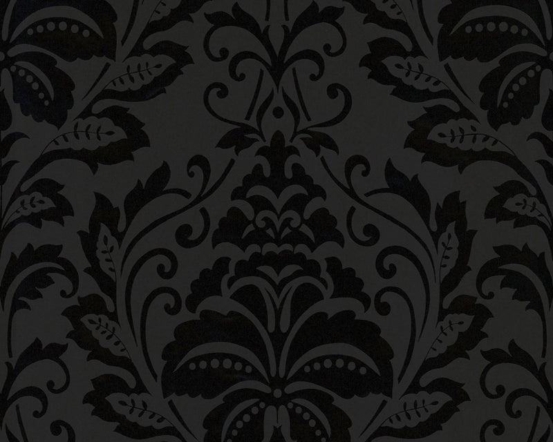 media image for Modern Damask Wallpaper in Black and White design by BD Wall 269