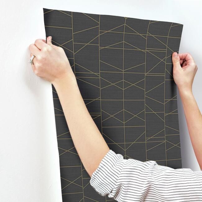 media image for Modern Perspective Wallpaper in Black and Gold from the Geometric Resource Collection by York Wallcoverings 289