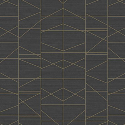 product image for Modern Perspective Wallpaper in Black and Gold from the Geometric Resource Collection by York Wallcoverings 41