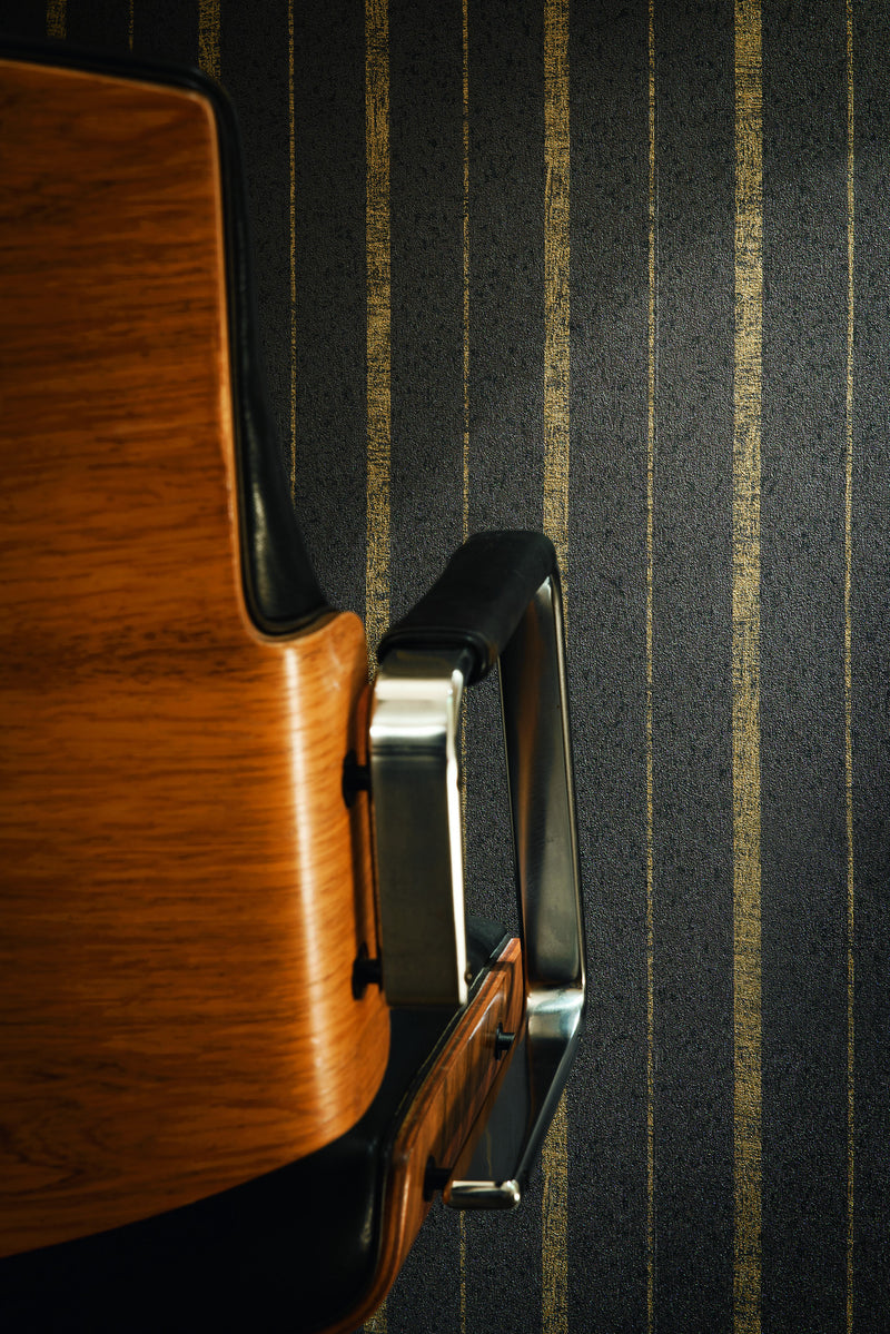 media image for Modern Stripes Wallpaper in Brown and Gold design by BD Wall 270