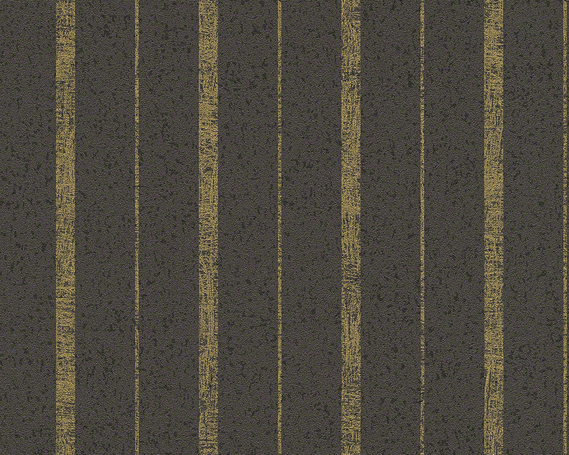 media image for Modern Stripes Wallpaper in Brown and Gold design by BD Wall 21