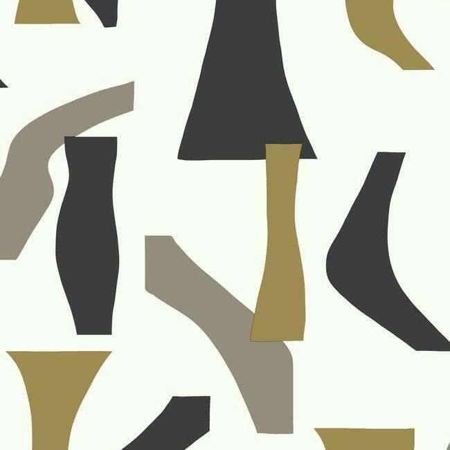 media image for Modernist Peel & Stick Wallpaper in Black and Gold by York Wallcoverings 268