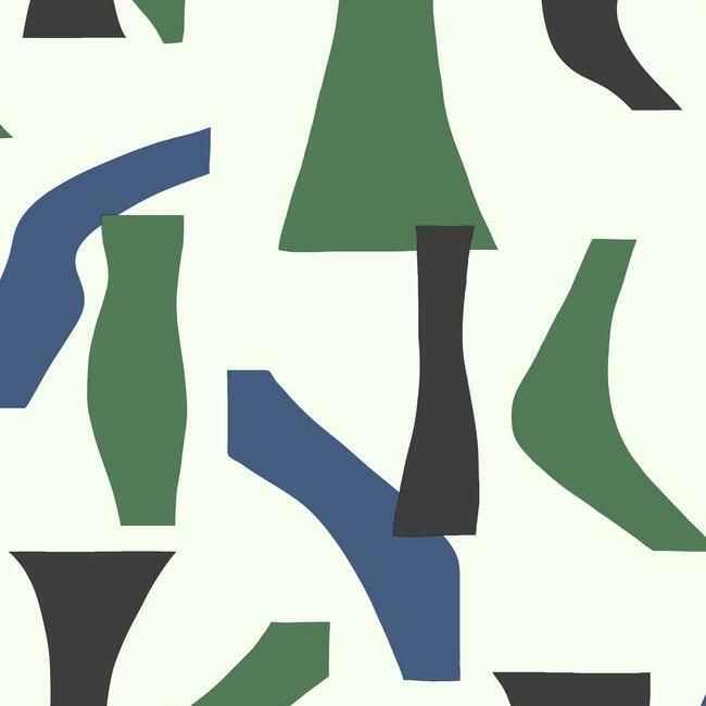 Shop Modernist Peel & Stick Wallpaper in Green and Blue | Burke Decor