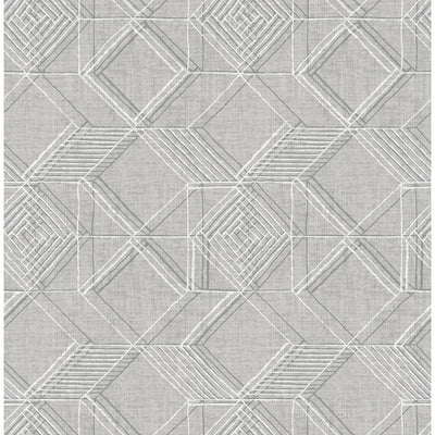 product image of Moki Lattice Geometric Wallpaper in Grey from the Pacifica Collection by Brewster Home Fashions 577