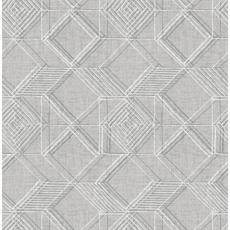 media image for Moki Lattice Geometric Wallpaper in Grey from the Pacifica Collection by Brewster Home Fashions 224