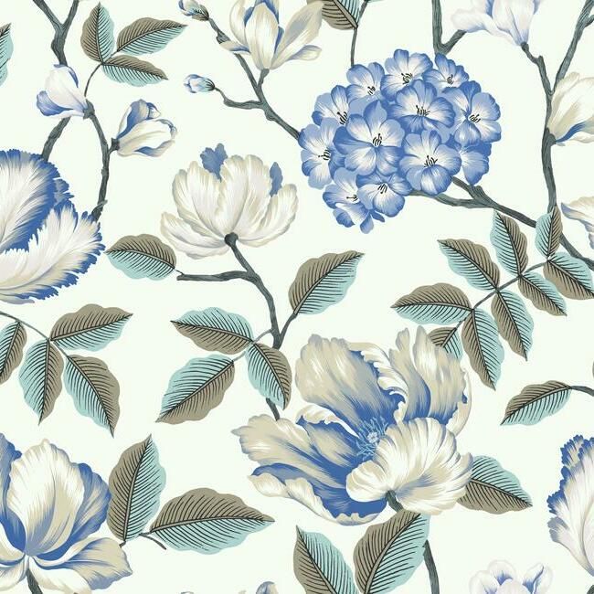 media image for Morning Garden Wallpaper in White from the Grandmillennial Collection by York Wallcoverings 228