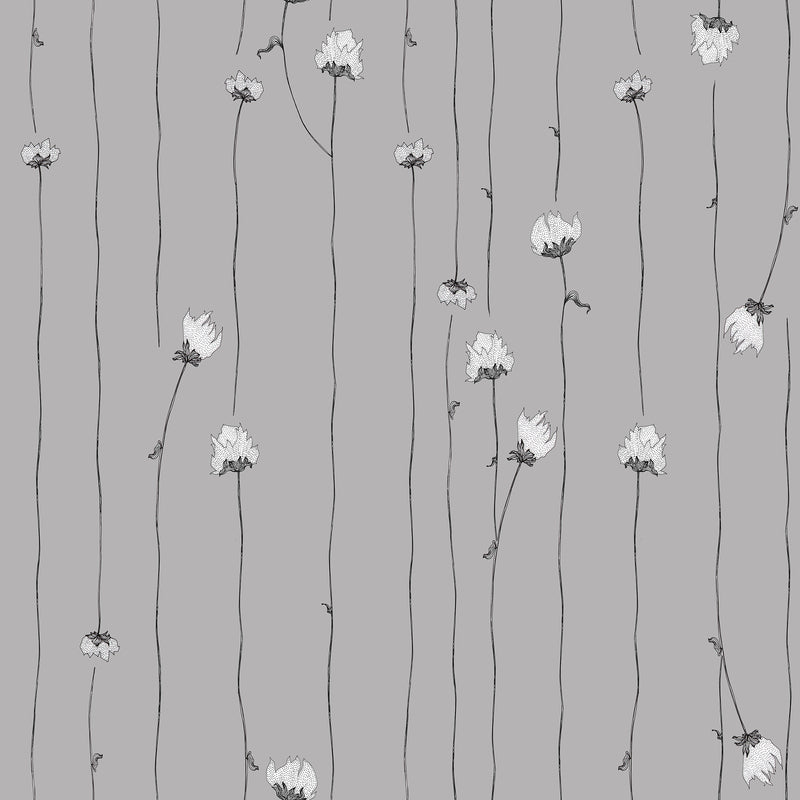 media image for Sample Mountain Rose Wallpaper in Gray 228