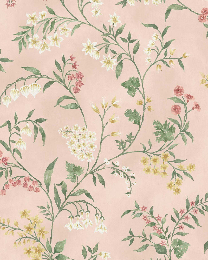 media image for Signature Almora Pink Wallpaper by Nina Campbell 286