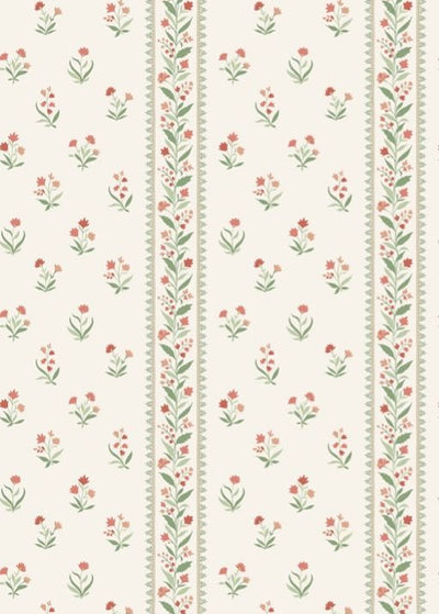 product image of Signature Petit Dapuri Coral/Sage Wallpaper by Nina Campbell 510