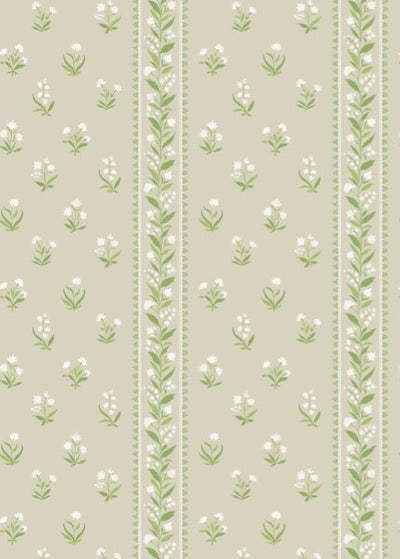 product image of Signature Petit Dapuri White/Green Wallpaper by Nina Campbell 519