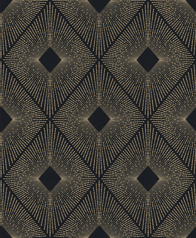 product image for Harlowe Wallpaper in Black/Gold from the Modern Metals Second Edition 82