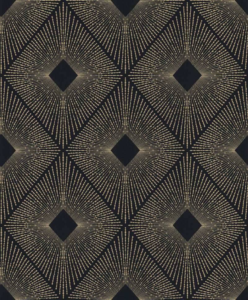 media image for Harlowe Wallpaper in Black/Gold from the Modern Metals Second Edition 273
