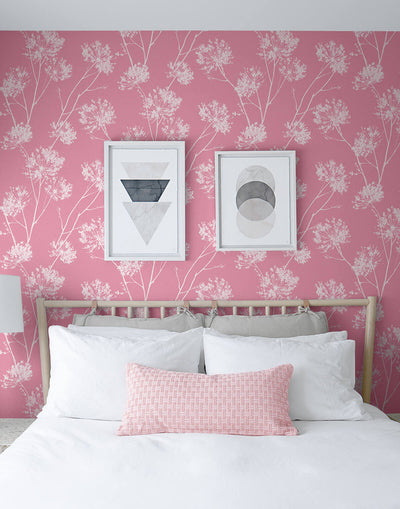 product image for One O'Clocks Peel & Stick Wallpaper in Pink 7