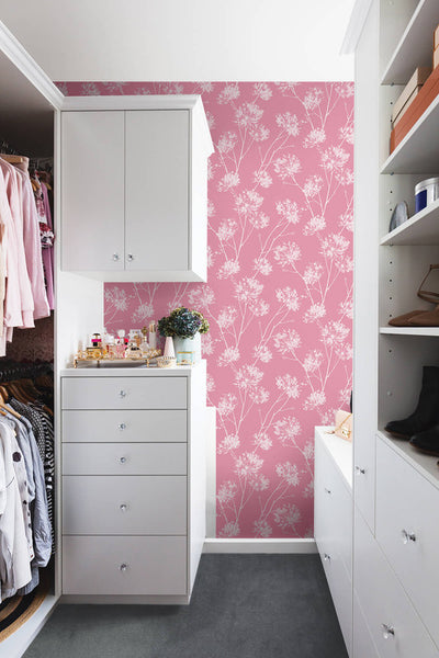 product image for One O'Clocks Peel & Stick Wallpaper in Pink 20