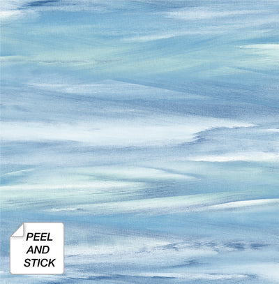 product image for Sirius Brushstroke Peel-and-Stick Wallpaper in Lakeside and Mint by NextWall 38