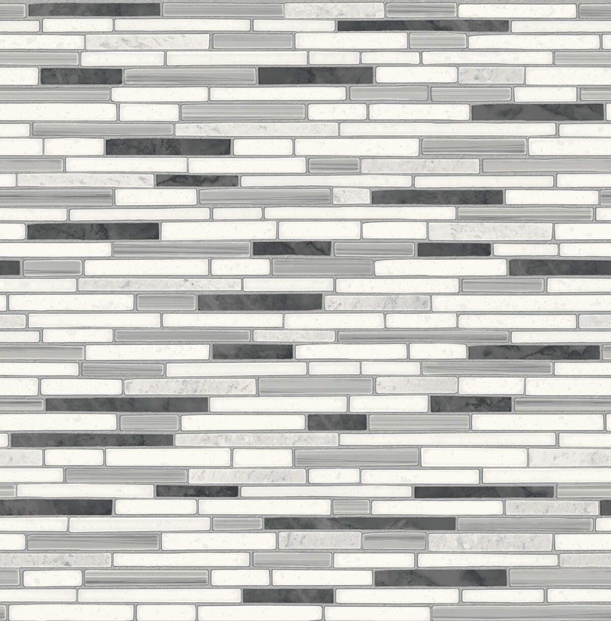 Shop Faux Mosaic Strip Tile Peel-and-Stick Wallpaper in Wrought Iron ...