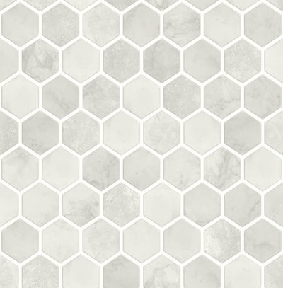 product image of Inlay Hexagon Peel-and-Stick Wallpaper in Cream Neutral by NextWall 527