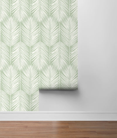 product image for Palm Silhouette Peel-and-Stick Wallpaper in Pastel Green by NextWall 75