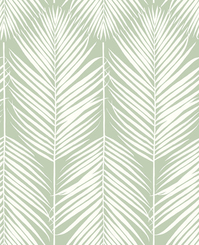 product image for Palm Silhouette Peel-and-Stick Wallpaper in Pastel Green by NextWall 49