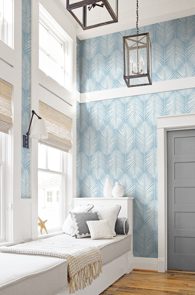 product image for Palm Silhouette Peel-and-Stick Wallpaper in Hampton Blue by NextWall 87