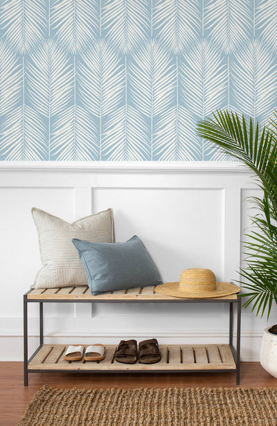 product image for Palm Silhouette Peel-and-Stick Wallpaper in Hampton Blue by NextWall 87