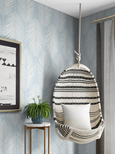 product image for Palm Silhouette Peel-and-Stick Wallpaper in Hampton Blue by NextWall 87