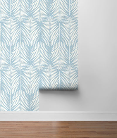 product image for Palm Silhouette Peel-and-Stick Wallpaper in Hampton Blue by NextWall 28